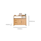 Buffet moderne en bois avec étagères et tiroirs