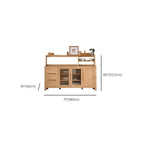 Buffet moderne en bois avec étagères et tiroirs