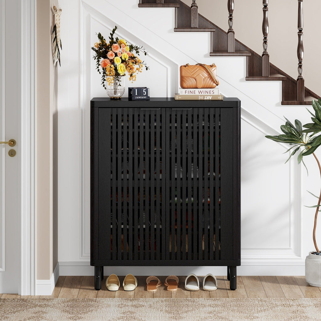 Meuble à chaussures 24 paires avec porte pour entrée et salon