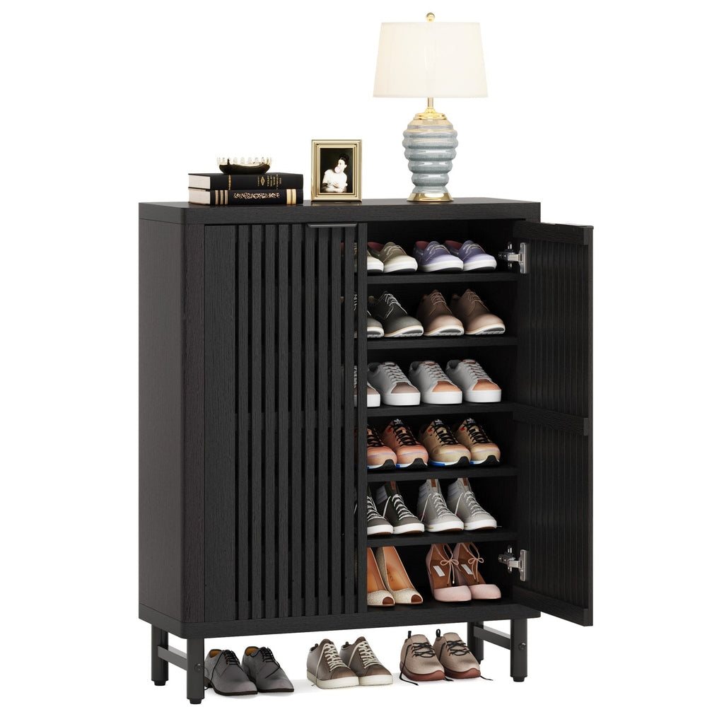 Meuble à chaussures 24 paires avec porte pour entrée et salon