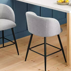 Lot de 2 tabourets de comptoir à dossier incurvé de 24 po avec base et repose-pieds en métal gris - Room Essentials™