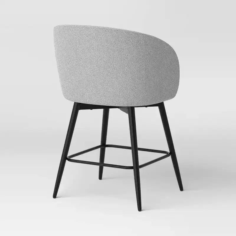Lot de 2 tabourets de comptoir à dossier incurvé de 24 po avec base et repose-pieds en métal gris - Room Essentials™