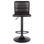 Tabouret réglable Holly Air Lift avec dossier en L Espresso/Noir - Winsome : Pivotant, Similicuir, Structure métallique, Repose-pieds