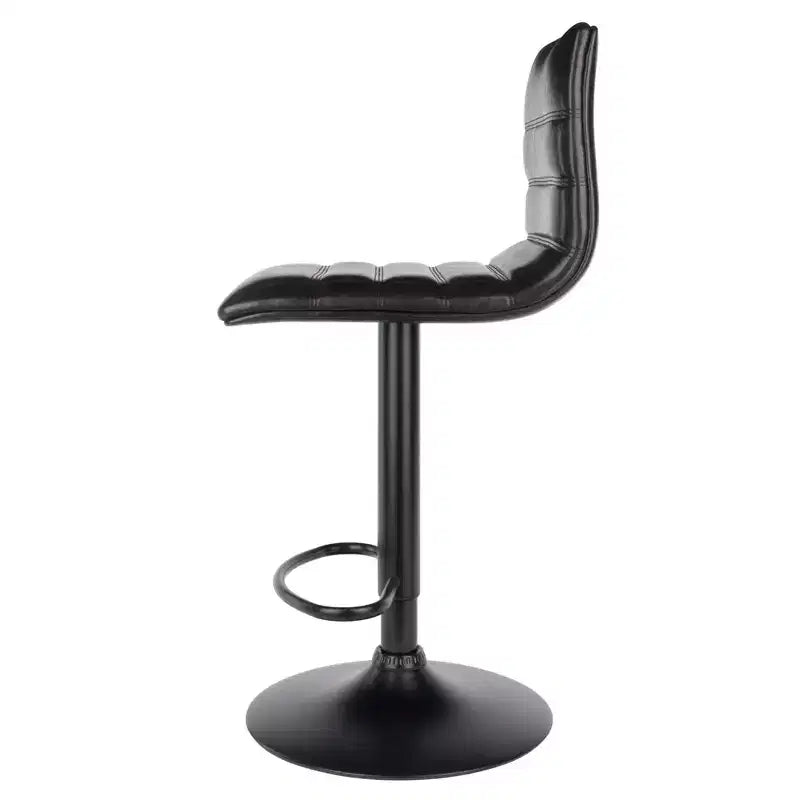 Tabouret réglable Holly Air Lift avec dossier en L Espresso/Noir - Winsome : Pivotant, Similicuir, Structure métallique, Repose-pieds