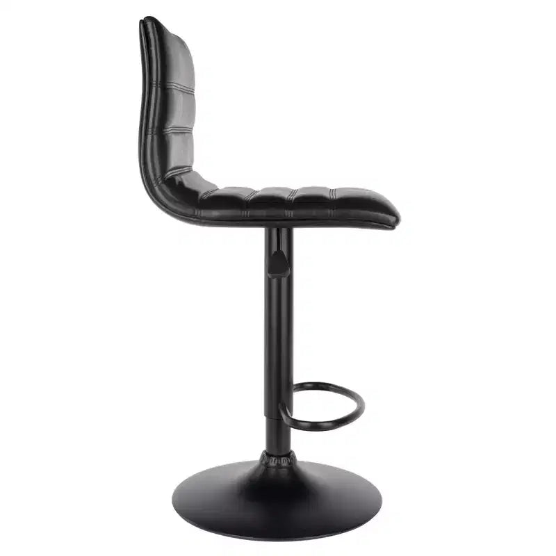 Tabouret réglable Holly Air Lift avec dossier en L Espresso/Noir - Winsome : Pivotant, Similicuir, Structure métallique, Repose-pieds