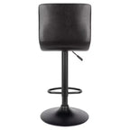 Tabouret réglable Holly Air Lift avec dossier en L Espresso/Noir - Winsome : Pivotant, Similicuir, Structure métallique, Repose-pieds