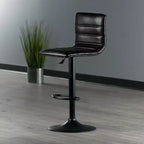 Tabouret réglable Holly Air Lift avec dossier en L Espresso/Noir - Winsome : Pivotant, Similicuir, Structure métallique, Repose-pieds