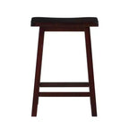 Tabouret de bar 61 cm, hauteur comptoir, bois marron - Linon : Classique, sans dossier, construction en bois d'hévéa