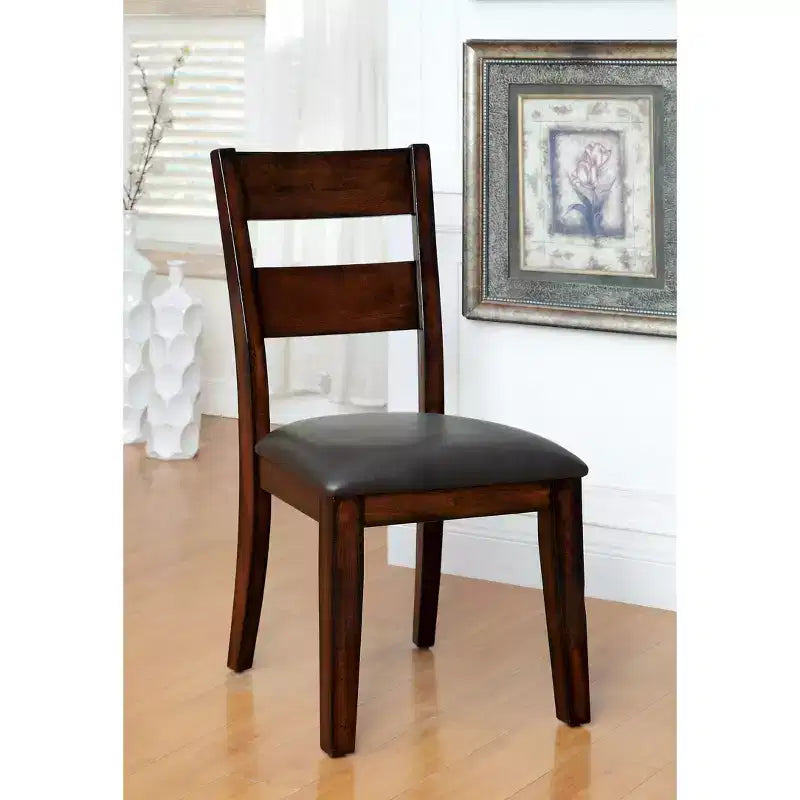 24/7 Shop At Home: Upholstered Faux Leather, Wood Frame Side Chairs, Set of 2