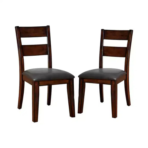 Boutique ouverte 24h/24 et 7j/7 : Chaises d'appoint en similicuir rembourrées, cadre en bois, lot de 2