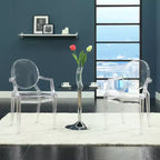 Set of 2 Casper Dining Armchairs Clear - Modway