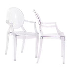 Lot de 2 fauteuils de salle à manger Casper transparents - Modway