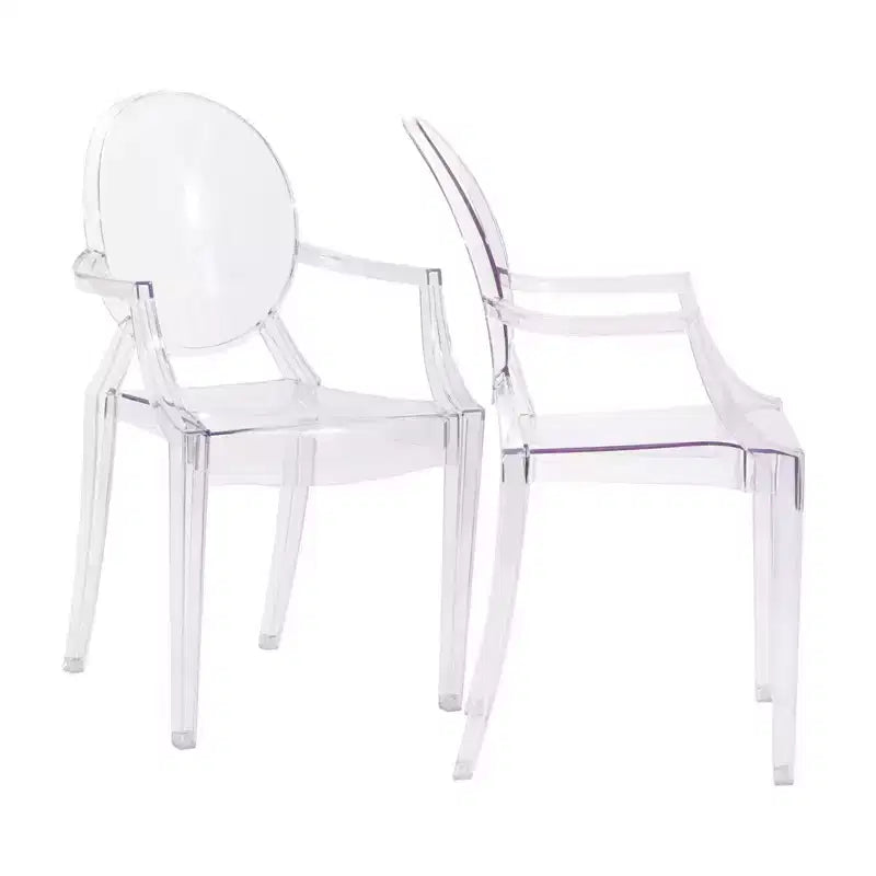 Lot de 2 fauteuils de salle à manger Casper transparents - Modway