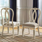 Set of 2 Realyn Ribbon Back Dining Upholstered Side Chair Chipped White - Signature Design by Ashley: Polyester, Textured Finish, Wood Frame