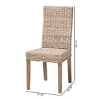 Chaise de salle à manger bali & pari Nevina Rattan et bois de manguier Kubu gris/taupe rustique