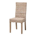 Chaise de salle à manger bali & pari Nevina Rattan et bois de manguier Kubu gris/taupe rustique