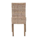 Chaise de salle à manger bali & pari Nevina Rattan et bois de manguier Kubu gris/taupe rustique