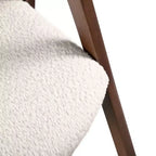 HOMES: Inside + Out Lot de 2 chaises de salle à manger Pearlcrest Mid-Century Modern en tissu bouclé, noyer