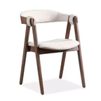 HOMES: Inside + Out Lot de 2 chaises de salle à manger Pearlcrest Mid-Century Modern en tissu bouclé, noyer
