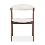 HOMES: Inside + Out Lot de 2 chaises de salle à manger Pearlcrest Mid-Century Modern en tissu bouclé, noyer