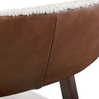 HOMES: Inside + Out Lot de 2 chaises de salle à manger Pearlcrest Mid-Century Modern en tissu bouclé, noyer