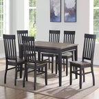 Steve Silver Co. Lot de 2 chaises d'appoint Raven Noir 18 po Noir/Bois flotté : Style champêtre, dossier à lattes, cadre en bois massif