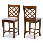 Set of 2 Aria Pub Chair Gray/Walnut - Baxton Studio