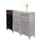 Meuble à vin Ancona 24 bouteilles avec tiroir, bois/café – Winsome