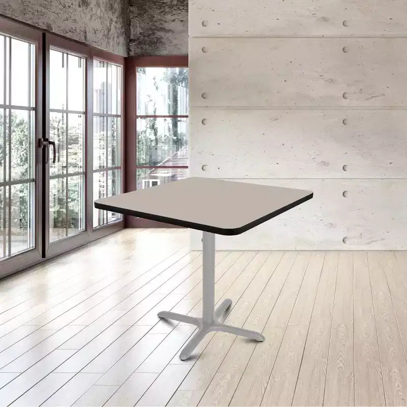Hampden Furnishings Table de salle à manger carrée 30 po de la collection Bennet avec base en X Gris/Gris galaxie