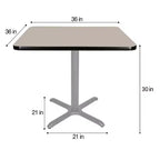 Hampden Furnishings Table de salle à manger carrée 30 po de la collection Bennet avec base en X Gris/Gris galaxie