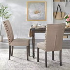 Ensemble de salle à manger Buylateral 6 pièces Burntwood Parson avec banc gris patiné : Bois d'hévéa, Chaises rembourrées