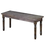 Ensemble de salle à manger Buylateral 6 pièces Burntwood Parson avec banc gris patiné : Bois d'hévéa, Chaises rembourrées