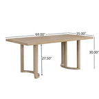 Christopher Knight Home Nicholas Table de salle à manger rectangulaire moderne 6 places en bois d'hévéa 69" Cendré