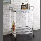 Chariot de service Aerin en acrylique et chrome - Steve Silver