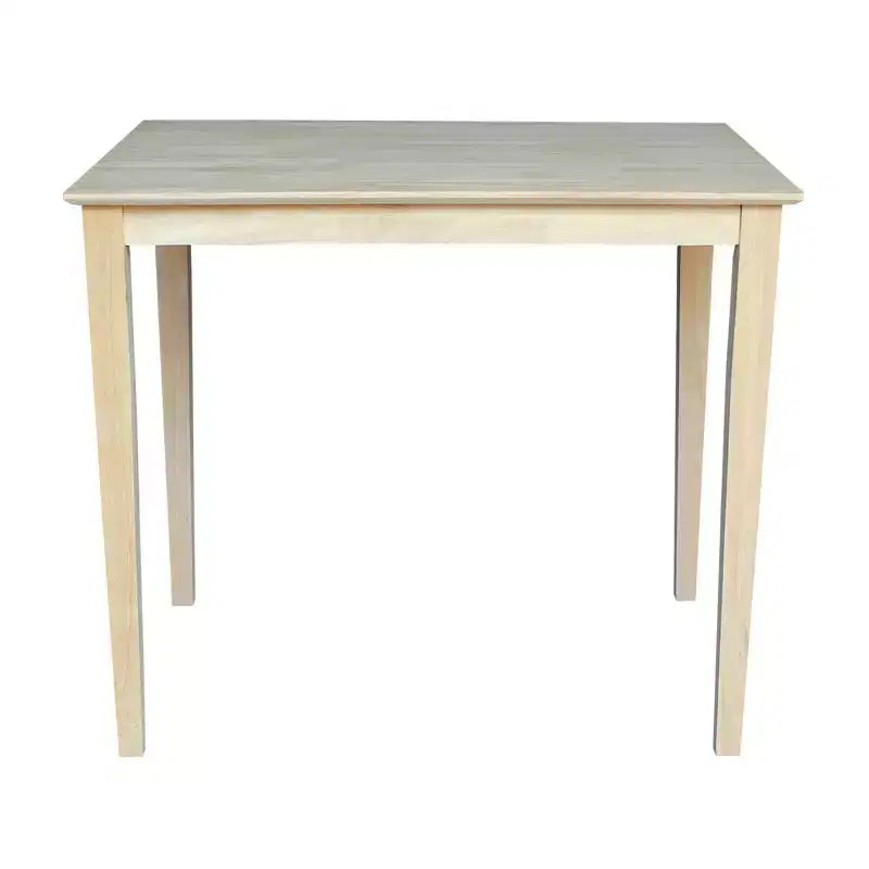 Table de comptoir en bois massif 30 po x 42 po avec pieds Shaker non finie - International Concepts