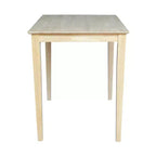 Table de comptoir en bois massif 30 po x 42 po avec pieds Shaker non finie - International Concepts