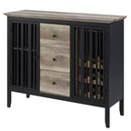 Meuble de cuisine et de salle à manger Zudora de 47 po fini chêne antique et noir sablé – Acme Furniture : cadre en métal, rangement divisé, bois composite