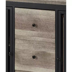 Meuble de cuisine et de salle à manger Zudora de 47 po fini chêne antique et noir sablé – Acme Furniture : cadre en métal, rangement divisé, bois composite