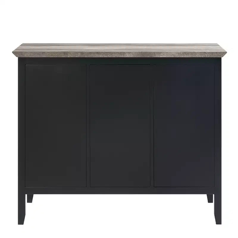 Meuble de cuisine et de salle à manger Zudora de 47 po fini chêne antique et noir sablé – Acme Furniture : cadre en métal, rangement divisé, bois composite