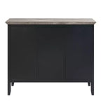 Meuble de cuisine et de salle à manger Zudora de 47 po fini chêne antique et noir sablé – Acme Furniture : cadre en métal, rangement divisé, bois composite