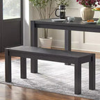 Buylateral Verdon Banc à dîner en bois massif style ferme moderne noir