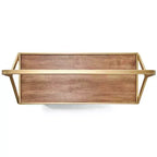 Desserte Hudson dorée - Adore Decor : Rangement roulant, 3 étagères, surface en bois d'hévéa, aucun assemblage requis