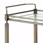 Chariot de service de bar Matiesen Acme Furniture, verre transparent et finition or antique
