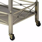 Chariot de service de bar Matiesen Acme Furniture, verre transparent et finition or antique