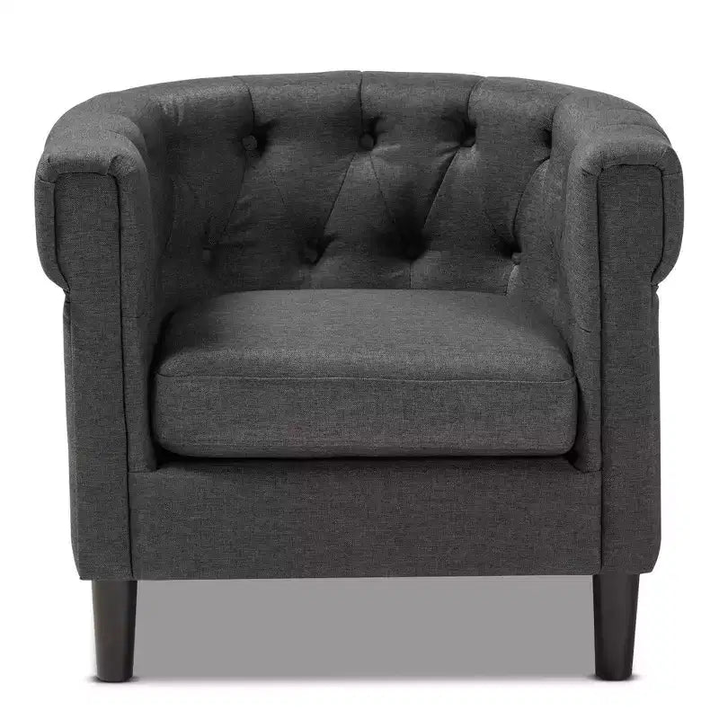 Fauteuil Chesterfield Bisset gris - Baxton Studio