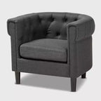 Fauteuil Chesterfield Bisset gris - Baxton Studio