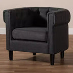 Fauteuil Chesterfield Bisset gris - Baxton Studio