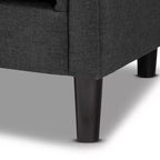 Fauteuil Chesterfield Bisset gris - Baxton Studio