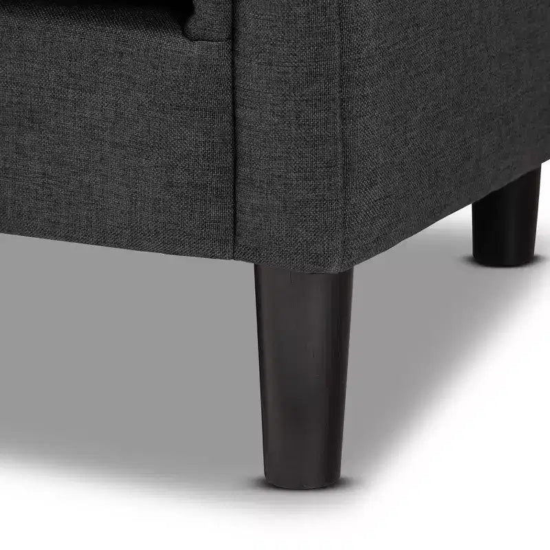 Fauteuil Chesterfield Bisset gris - Baxton Studio