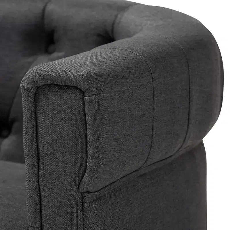Fauteuil Chesterfield Bisset gris - Baxton Studio